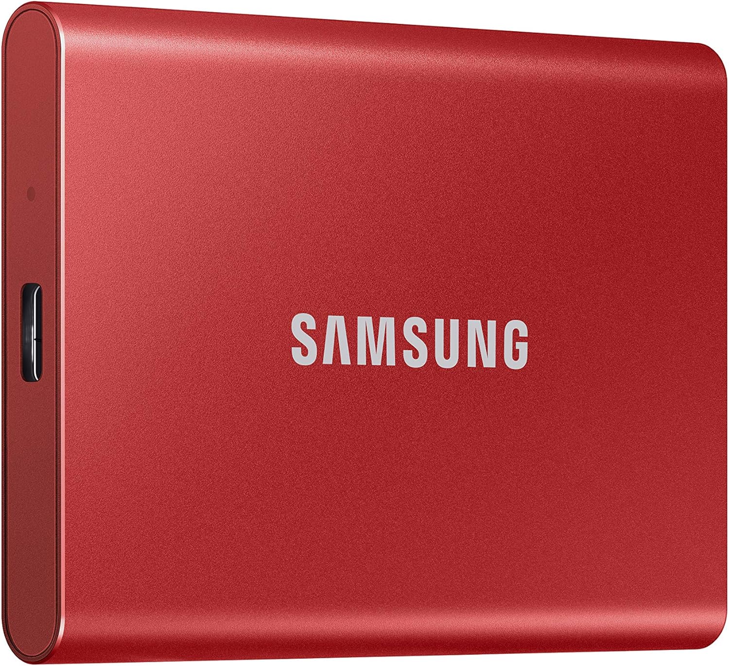 Samsung T7 Portable SSD - 500 GB - USB 3.2 Gen.2 External SSD - Metallic Red (MU-PC500R/WW) 500 GB T7 Red