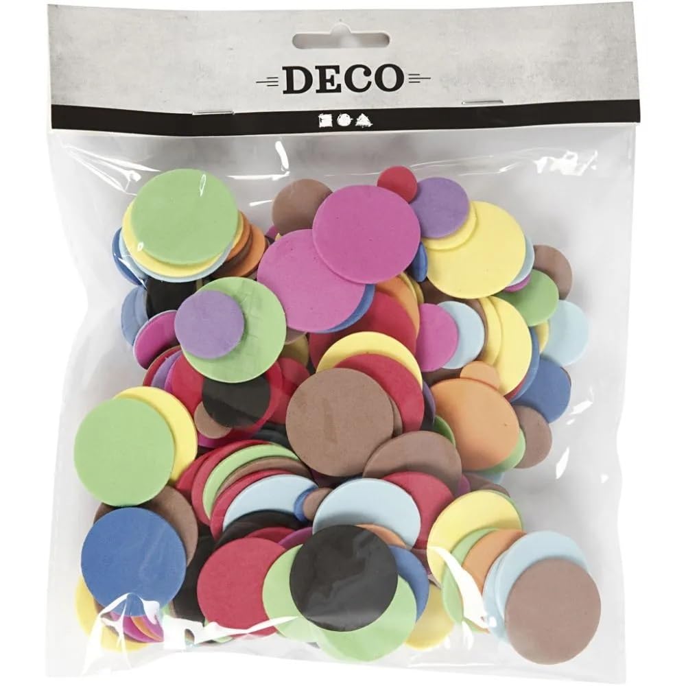 EVA Foam Circles, D: 12+20+32 mm, asstd colours, 300asstd