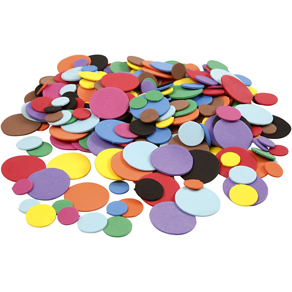 EVA Foam Circles, D: 12+20+32 mm, asstd colours, 300asstd