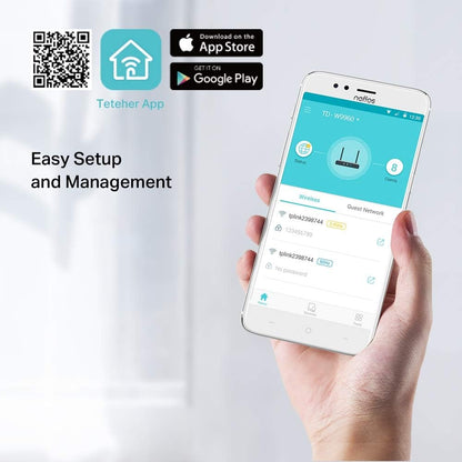 TP-Link 300 Mbps Wireless N VDSL/ADSL Modem Router, Single-Band, Broadband Speed Up To 100 Mbps, Versatile Connectivity, 4x Fast Ports, TP-Link Tether App, Easy setup (TD-W9960