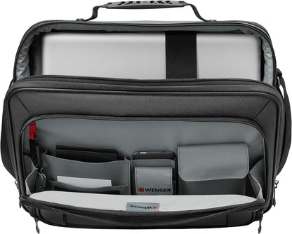 Wenger 600646 INSIGHT 16 Inch Laptop Case, Airport-Friendly Case with iPad/Tablet/eReader Pocket in Grey (10 Litre