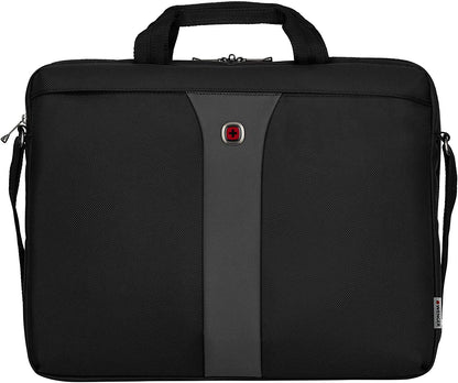 Wenger Legacy Briefcase, Laptop Bag over Shoulder, Fits up to 17″ Laptop, 12 l, Unisex, Ideal for Office Business Uni School, Black/Grey