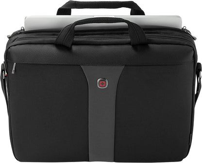 Wenger Legacy Briefcase, Laptop Bag over Shoulder, Fits up to 17″ Laptop, 12 l, Unisex, Ideal for Office Business Uni School, Black/Grey