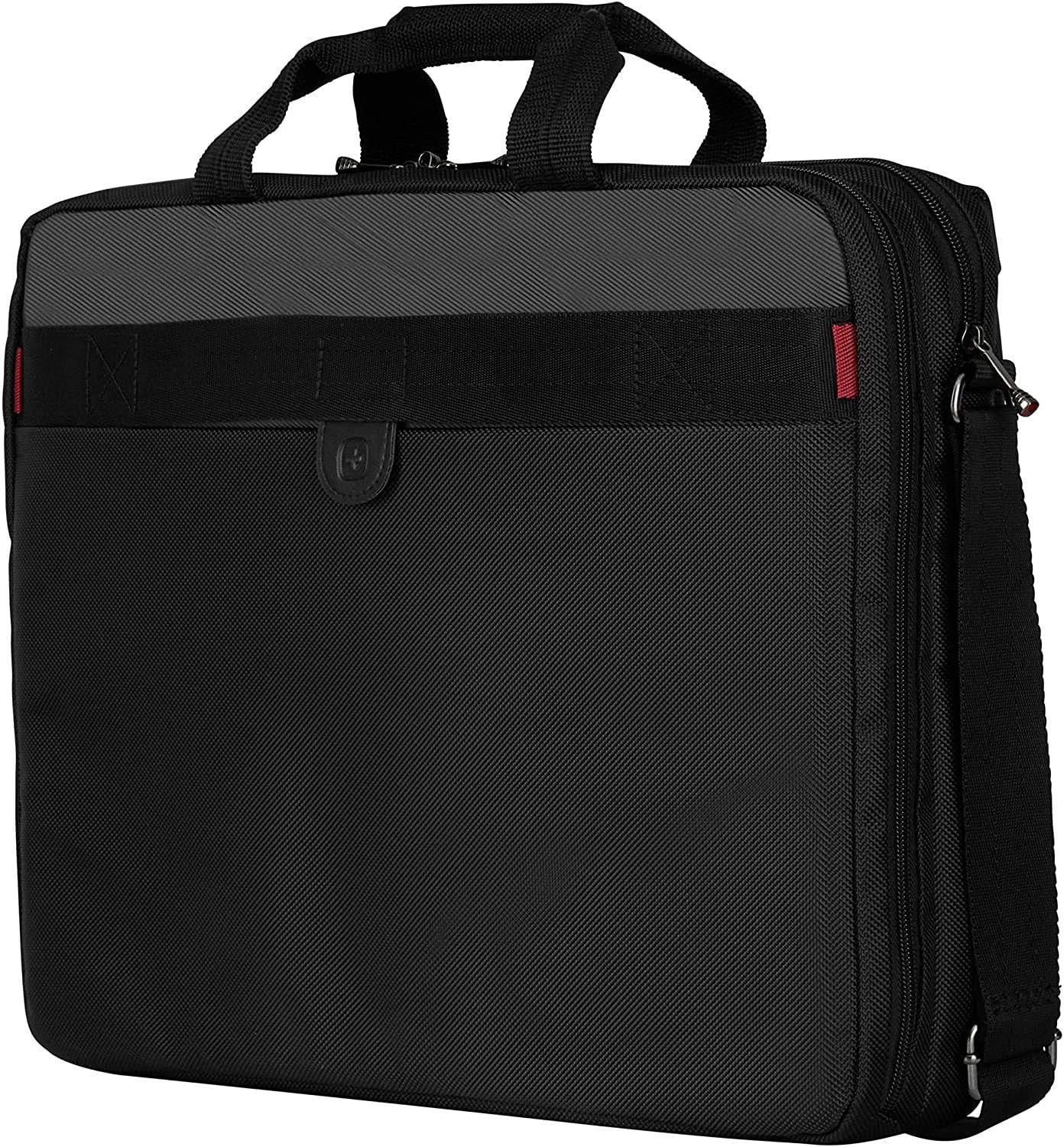 Wenger Legacy Briefcase, Laptop Bag over Shoulder, Fits up to 17″ Laptop, 12 l, Unisex, Ideal for Office Business Uni School, Black/Grey