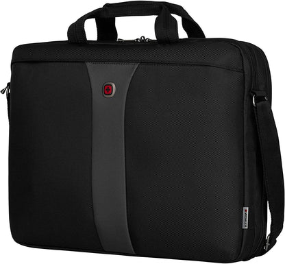 Wenger Legacy Briefcase, Laptop Bag over Shoulder, Fits up to 17″ Laptop, 12 l, Unisex, Ideal for Office Business Uni School, Black/Grey