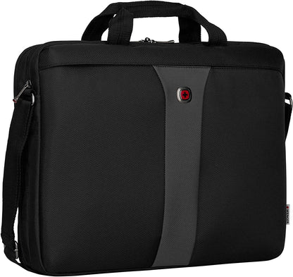 Wenger Legacy Briefcase, Laptop Bag over Shoulder, Fits up to 17″ Laptop, 12 l, Unisex, Ideal for Office Business Uni School, Black/Grey