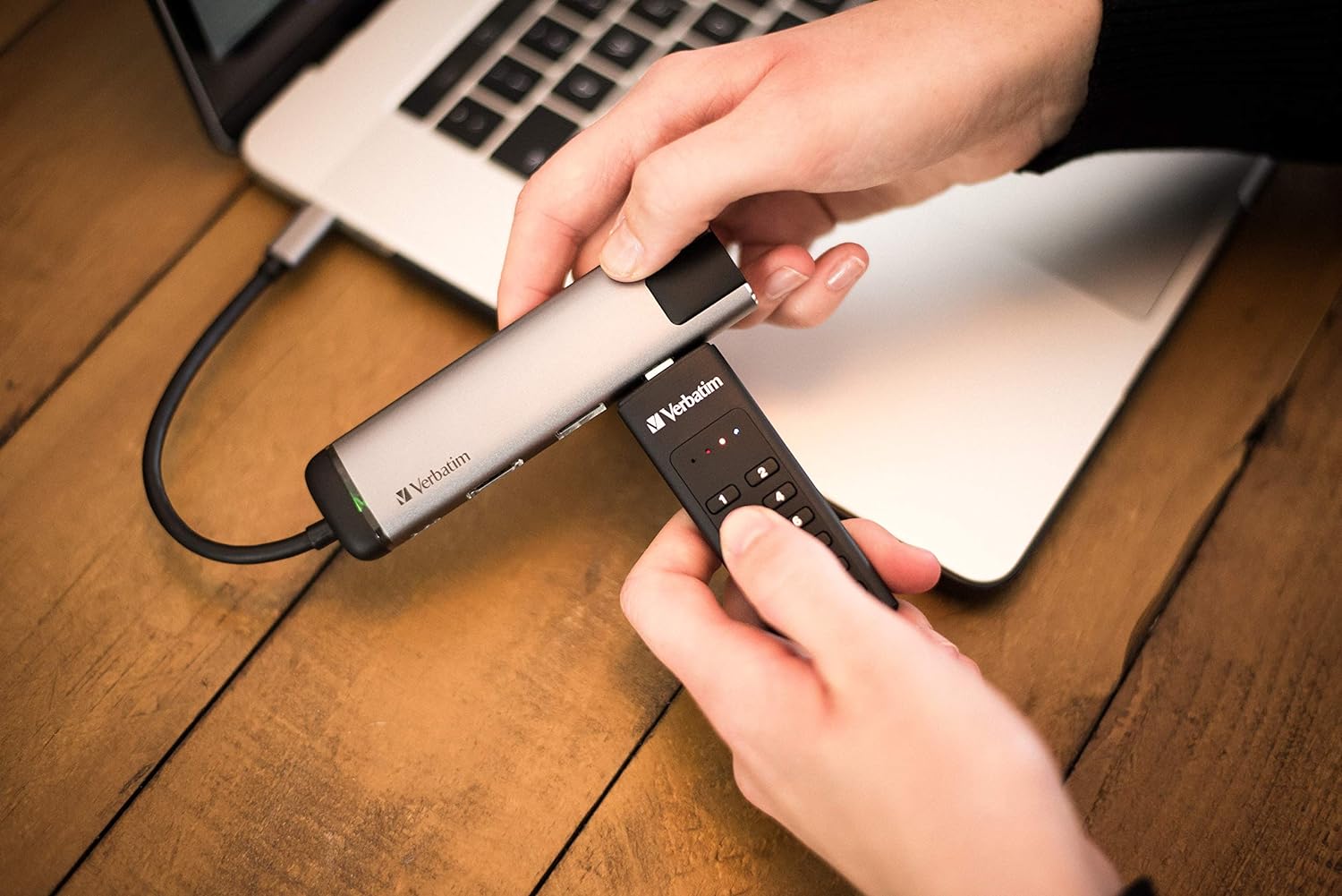 Verbatim 49430 Keypad Secure USB Stick I USB Type-C I 32GB I Memory Stick with Passcode Protection & Encryption I Including USB-C Extension Cable I USB Type-C for Laptop Notebook & Co I Black 32 GB