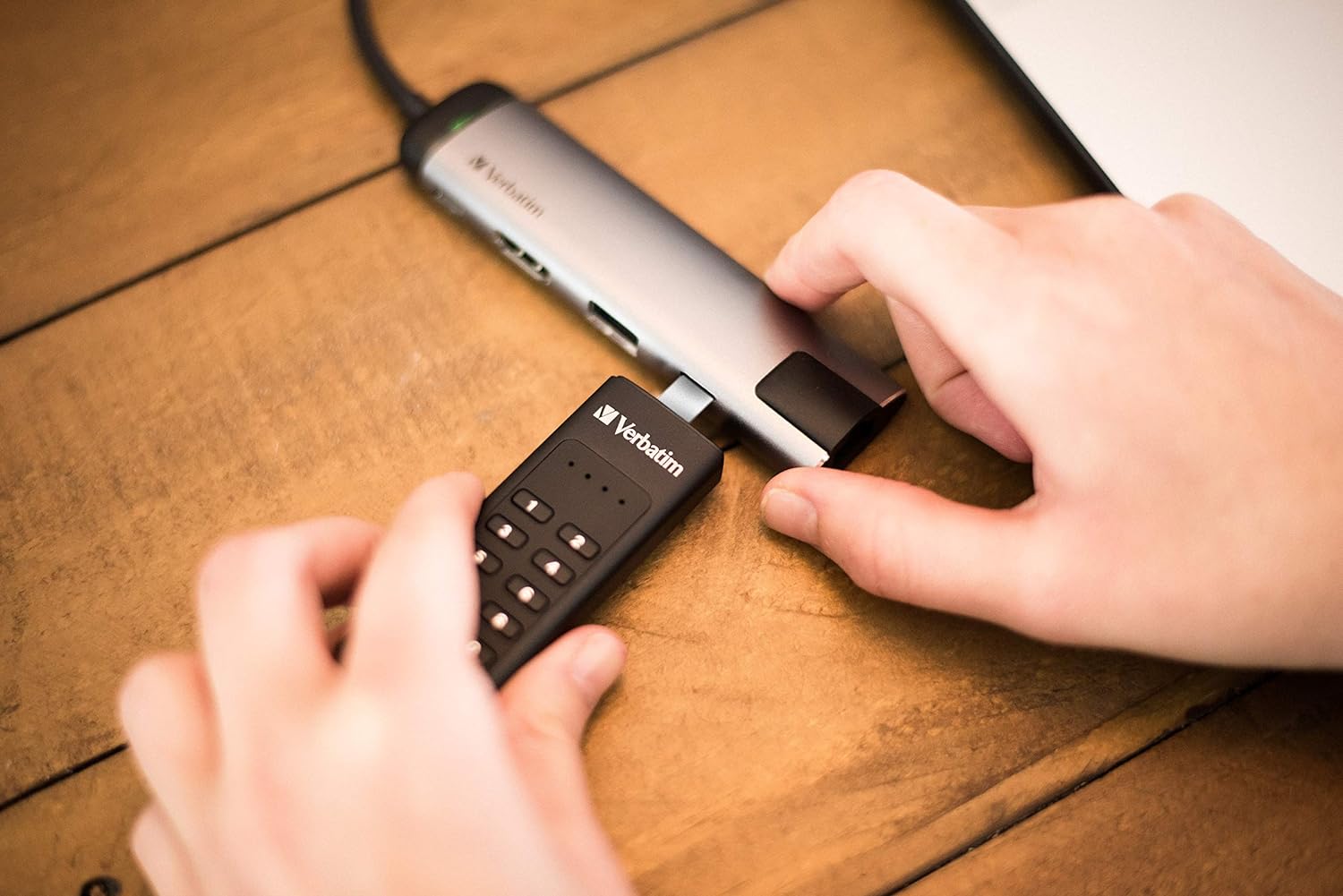 Verbatim 49430 Keypad Secure USB Stick I USB Type-C I 32GB I Memory Stick with Passcode Protection & Encryption I Including USB-C Extension Cable I USB Type-C for Laptop Notebook & Co I Black 32 GB