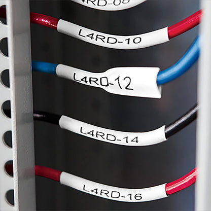 DYMO Rhino Industrial Heat-Shrink Cable Label Tubes 12mm x 1.5m Black Print on White for Rhino Label Makers