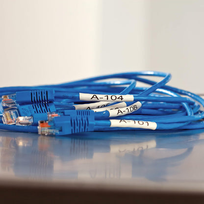 DYMO Rhino Industrial Heat-Shrink Cable Label Tubes 12mm x 1.5m Black Print on White for Rhino Label Makers