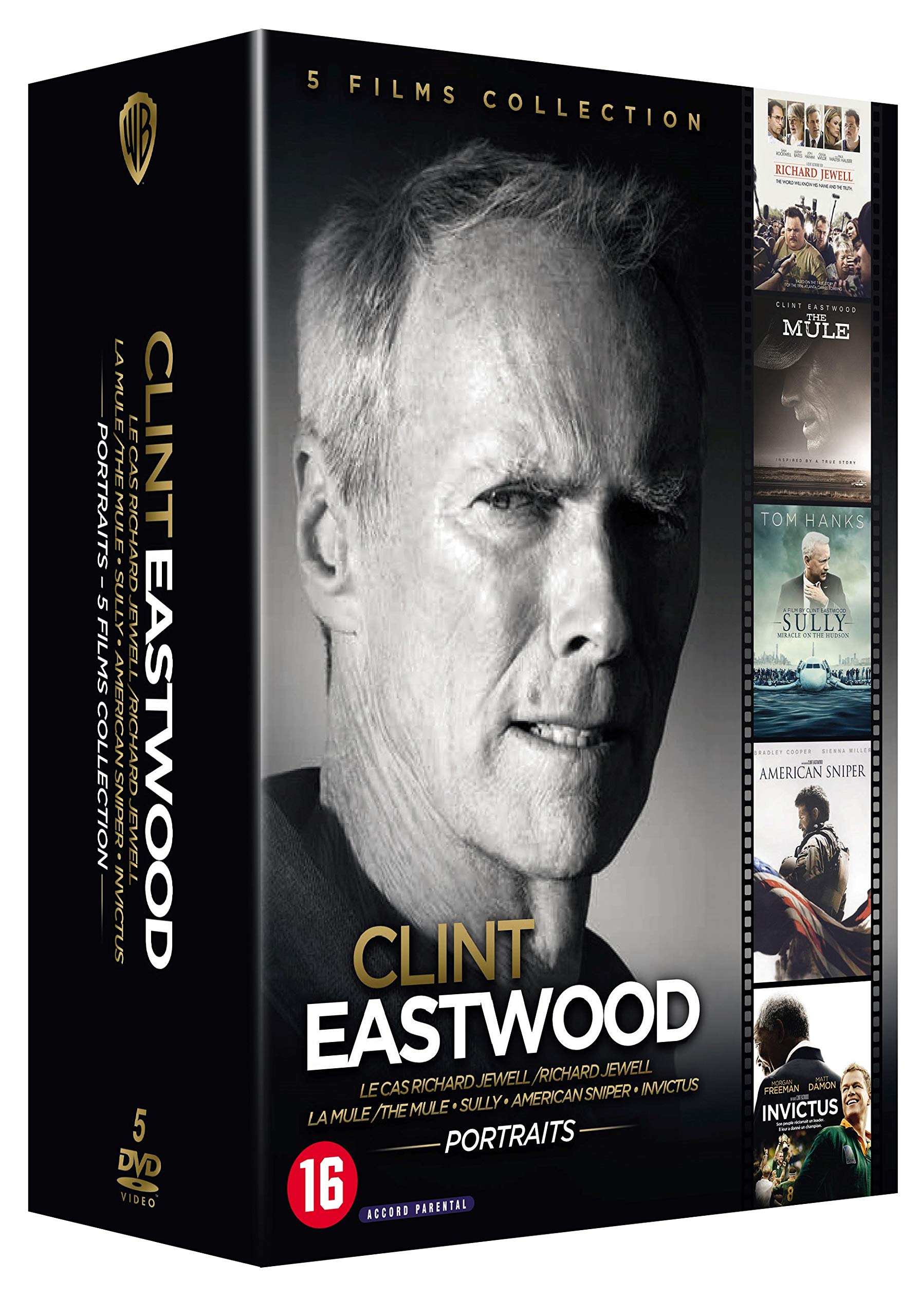 Clint Eastwood - Portraits - 5 Films Collection : Le Cas Richard Jewell + La Mule + Sully + American Sniper + Invictus