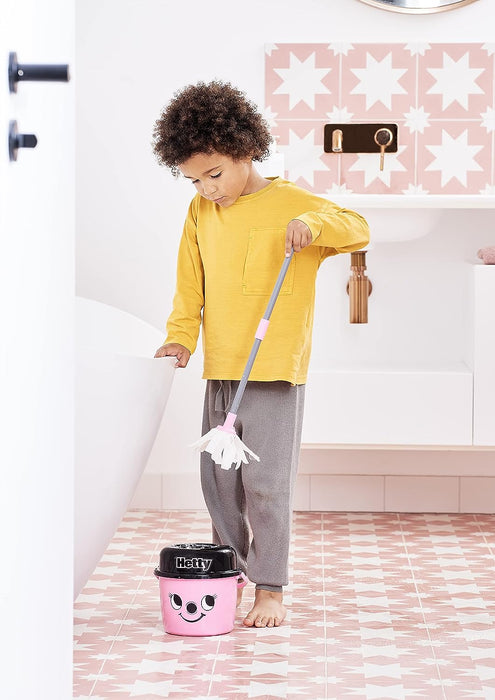 Casdon Hetty Mop & Bucket | Branded Toy Cleaning Set For Children Aged 3+ | Features Hetty’s Cute Face For Lots Of Cleaning Fun!, Pink, 15 x 19.1 x 17.9 cm