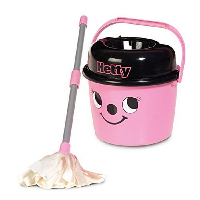 Casdon Hetty Mop & Bucket | Branded Toy Cleaning Set For Children Aged 3+ | Features Hetty’s Cute Face For Lots Of Cleaning Fun!, Pink, 15 x 19.1 x 17.9 cm