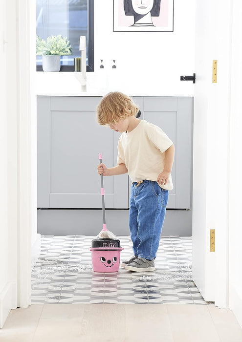 Casdon Hetty Mop & Bucket | Branded Toy Cleaning Set For Children Aged 3+ | Features Hetty’s Cute Face For Lots Of Cleaning Fun!, Pink, 15 x 19.1 x 17.9 cm
