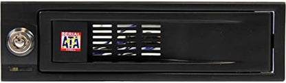 StarTech.com 5.25in Trayless Hot Swap Mobile Rack for 3.5in Hard Drive - Internal SATA Backplane Enclosure - Lockable drive bay (HSB100SATBK