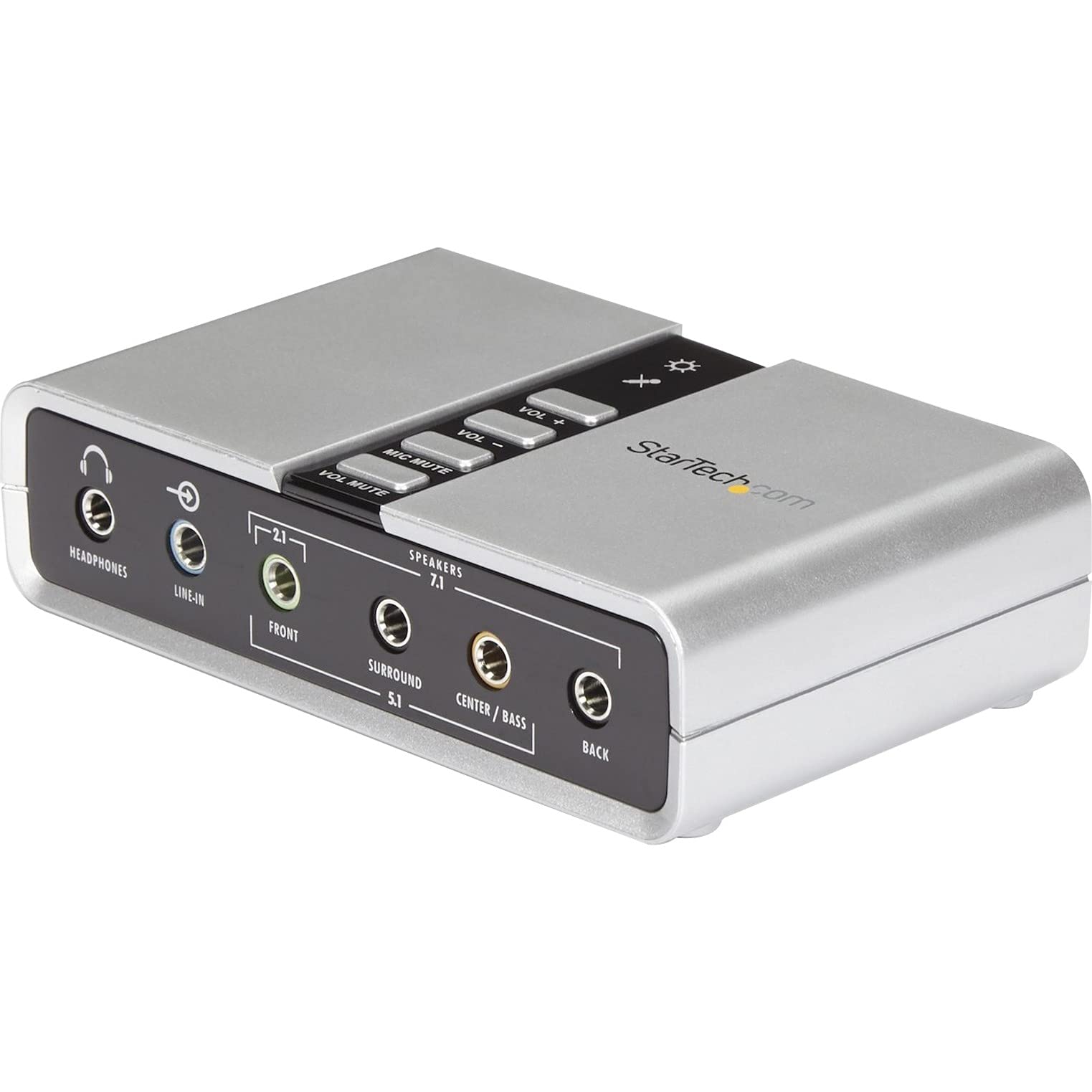 StarTech.com 7.1 USB - External Sound Card for Laptop with SPDIF Digital Audio - Sound Card for PC - Silver (ICUSBAUDIO7D