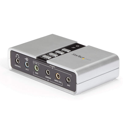 StarTech.com 7.1 USB - External Sound Card for Laptop with SPDIF Digital Audio - Sound Card for PC - Silver (ICUSBAUDIO7D