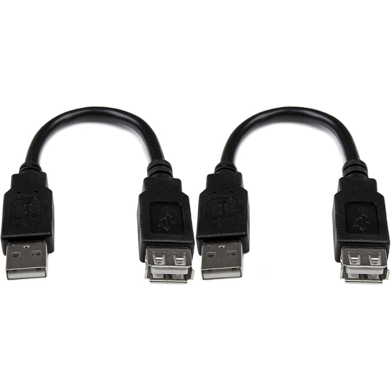 StarTech.com 6in USB 2.0 Extension Adapter Cable A to A - M/F - USB extension cable - USB (M) to USB (F) - USB 2.0 - 5.9 in - black (USBEXTAA6IN