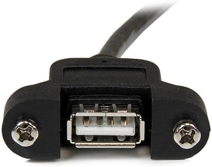StarTech.com USBPNLAFAM2 2 ft Panel Mount USB Cable A to A F/M, Panel Mount USB Extension USB A-Female to A-Male Adapter Cable 2ft, USB-A (F) Port,Black