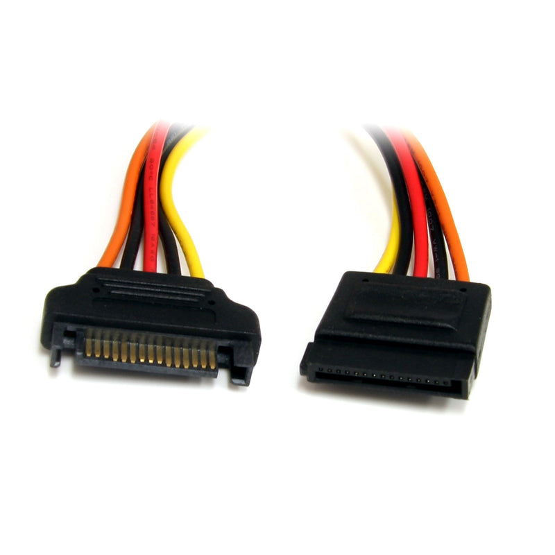 StarTech.com 12in 15 pin SATA Power Extension Cable - SATA Power Male to Female Extender - 12 Inch SATA Power Extension Cord (SATAPOWEXT12