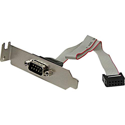 StarTech.com PLATE9MLP 9 Pin Serial Male to 10 Pin Motherboard Header LP Slot Plate, Serial Panel, DB-9 (M) to 10 Pin IDC (F), 9.1 Inch, Grey