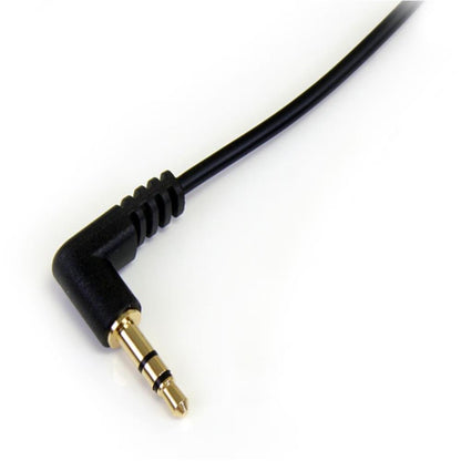 Startech.Com 1 Ft. (0.3 M) Right Angle 3.5 Mm Audio Cable - 3.5Mm Slim Audio Cable - Right Angle - Male/Male - Aux Cable