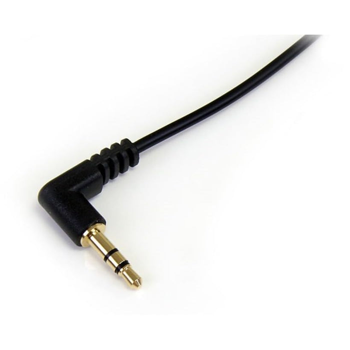 Startech.Com 1 Ft. (0.3 M) Right Angle 3.5 Mm Audio Cable - 3.5Mm Slim Audio Cable - Right Angle - Male/Male - Aux Cable