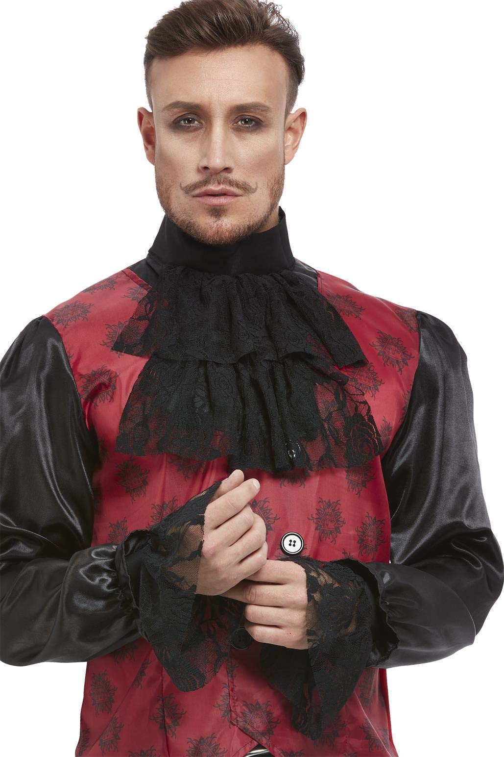 Smiffys Cravat & Cuff Set, Black
