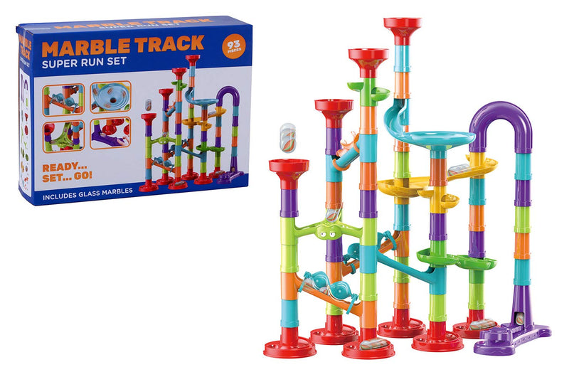 Johntoy 29633 Run 93 Pieces in Box Including Glass Marbles