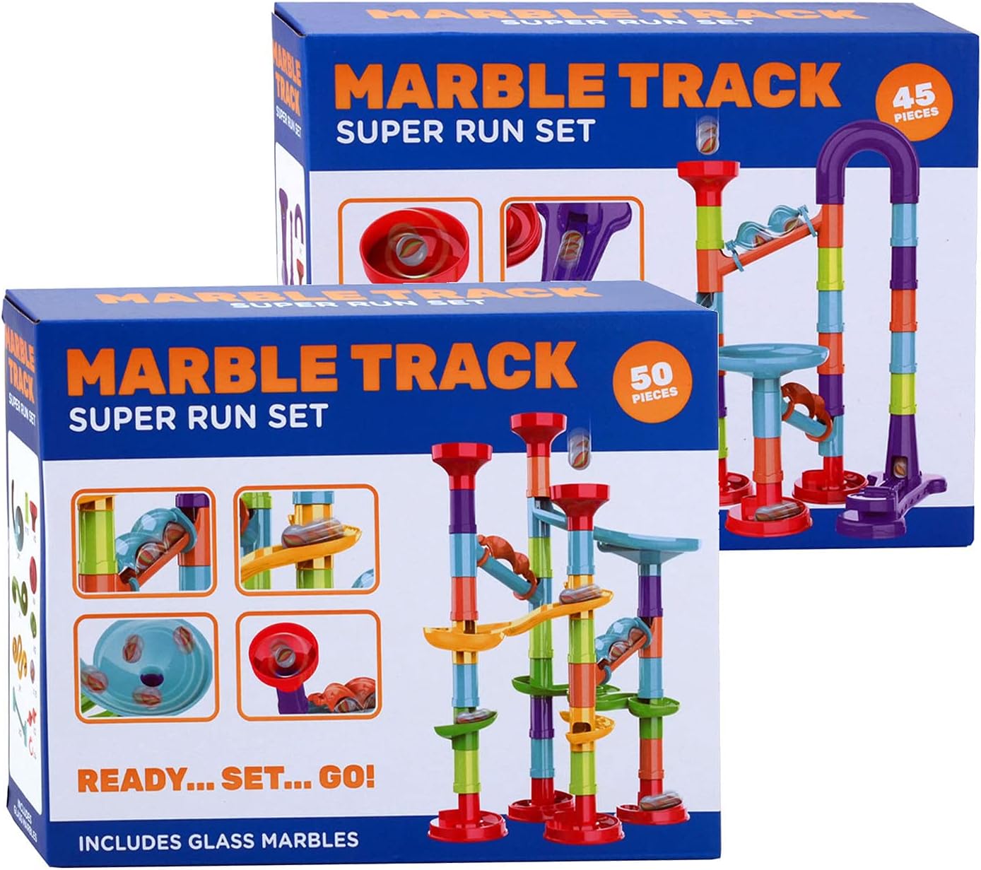 Jugueprive-Marble Track Super Run Set, 45 piezas.
