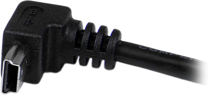 StarTech.com Down Angle Mini USB Cable - 2m - Black - USB A to Mini USB B - USB to Mini USB Cable - Mini USB Charger - USB A to Mini B (USBAMB2MD