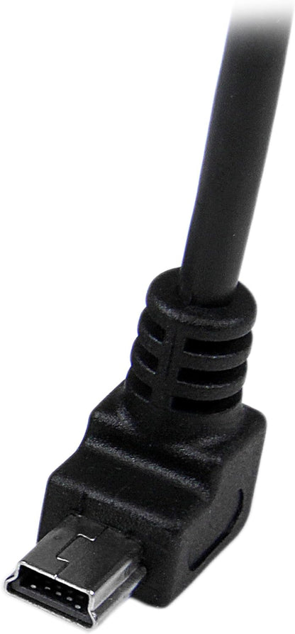 StarTech.com Down Angle Mini USB Cable - 2m - Black - USB A to Mini USB B - USB to Mini USB Cable - Mini USB Charger - USB A to Mini B (USBAMB2MD