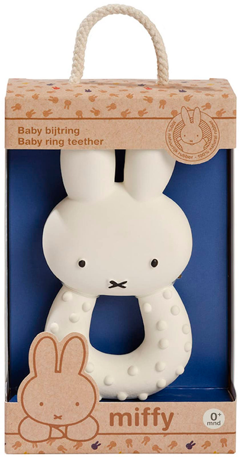 Miffy Baby Teething Ring: 100% Natural Rubber Teething Toy, Soothes Sore Gums, for Babies Aged 0+