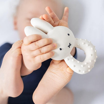 Miffy Baby Teething Ring: 100% Natural Rubber Teething Toy, Soothes Sore Gums, for Babies Aged 0+