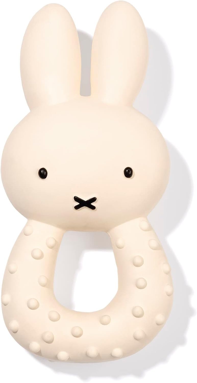 Miffy Baby Teething Ring: 100% Natural Rubber Teething Toy, Soothes Sore Gums, for Babies Aged 0+