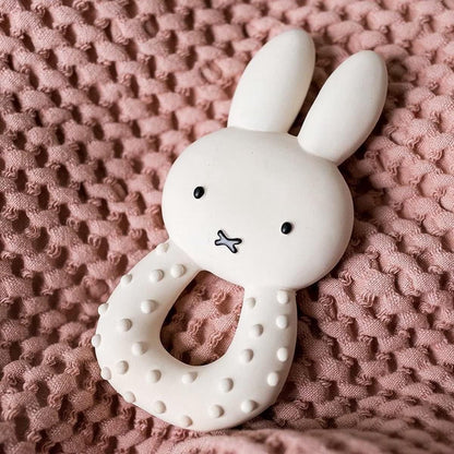 Miffy Baby Teething Ring: 100% Natural Rubber Teething Toy, Soothes Sore Gums, for Babies Aged 0+