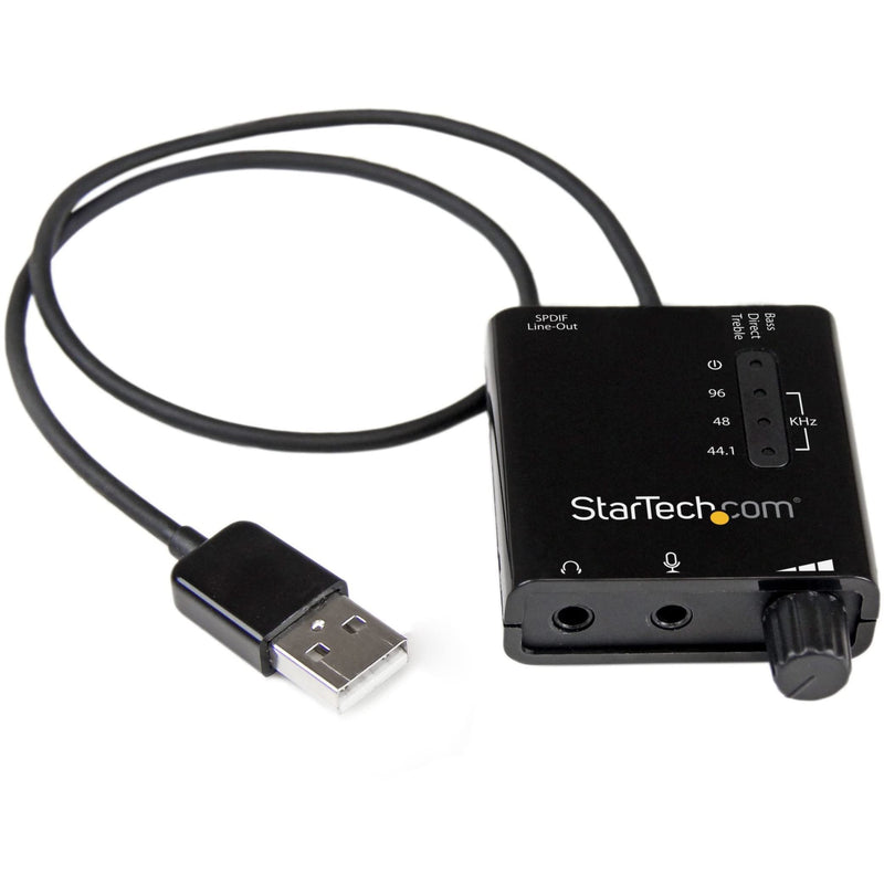 StarTech.com USB Sound Card w/ SPDIF Digital Audio & Stereo Mic – External Sound Card for Laptop or PC – SPDIF Output (ICUSBAUDIO2D