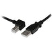 StarTech.com USBAB1ML 1 m USB 2.0 A to Left Angle B Cable Cord, 1 m USB Printer Cable, Left Angle USB B Cable, 1x USB A (M), 1x USB B (M), Black