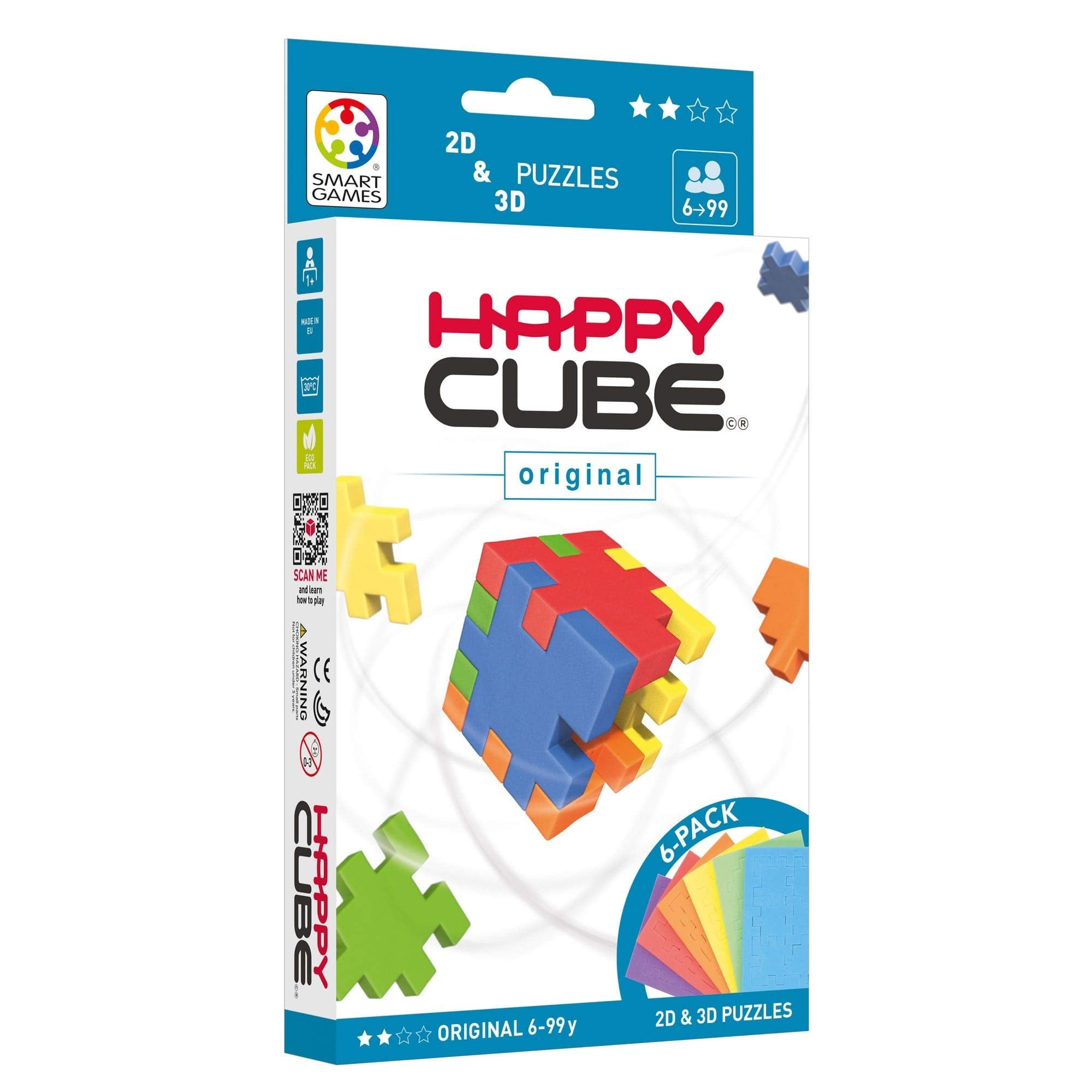 HAPPY HCO300 Original Cardboard Box 3D Puzzle, Pack of 6 , 13x2,6x23 cm