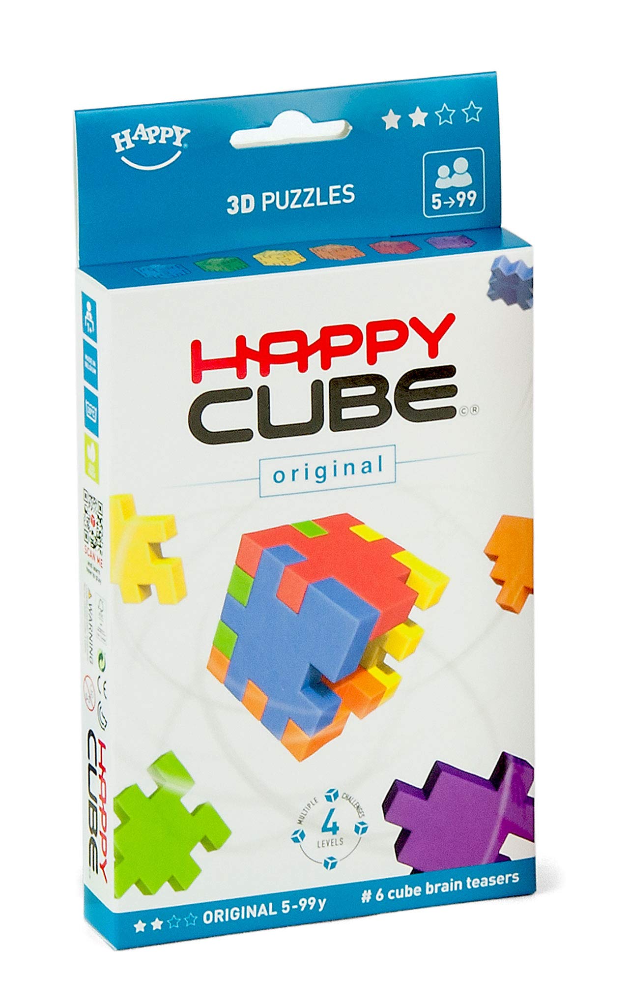 HAPPY HCO300 Original Cardboard Box 3D Puzzle, Pack of 6 , 13x2,6x23 cm