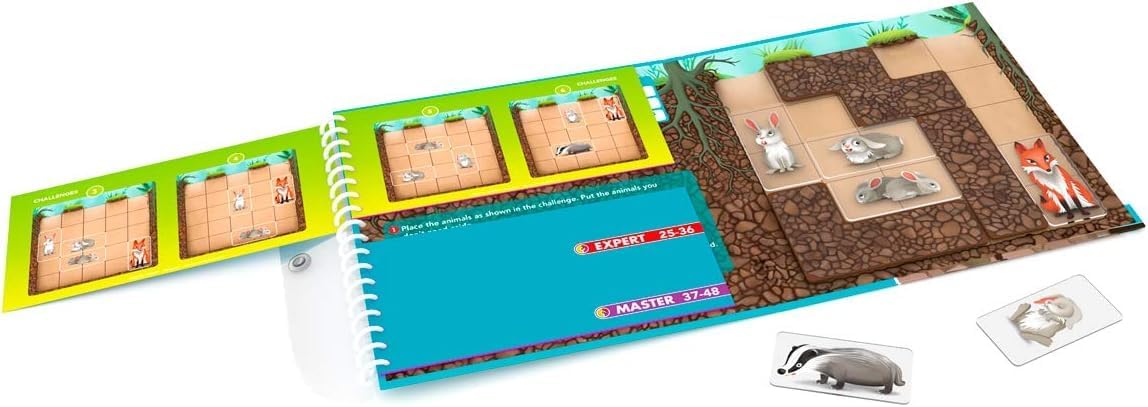 Smart Games - Down the Rabbit Hole, Magnetic Puzzle Game with 48 Challenges, 5+ Years