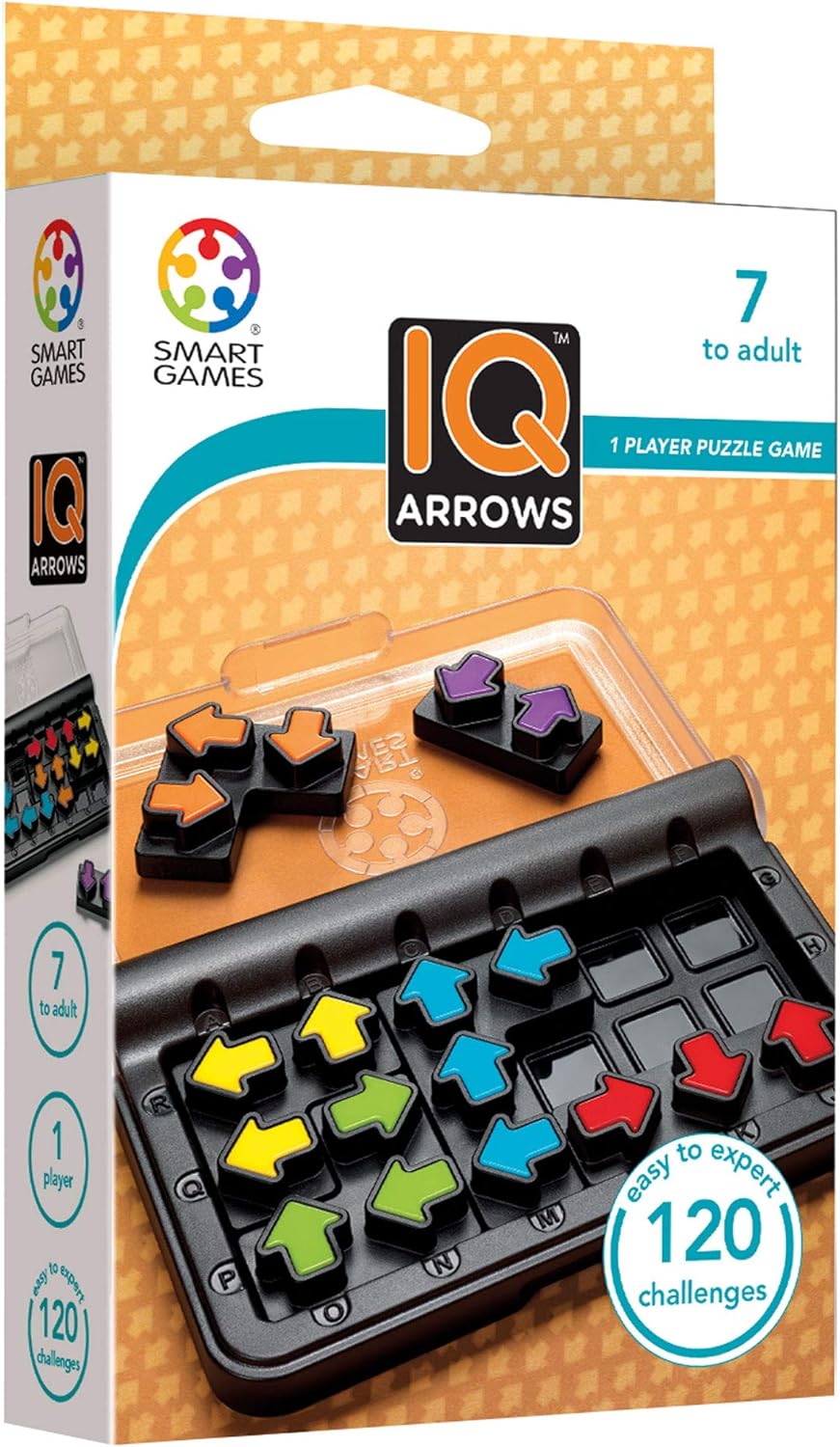 smart games - IQ Arrows, Puzzle Game with 120 Challenges, 7+ Years