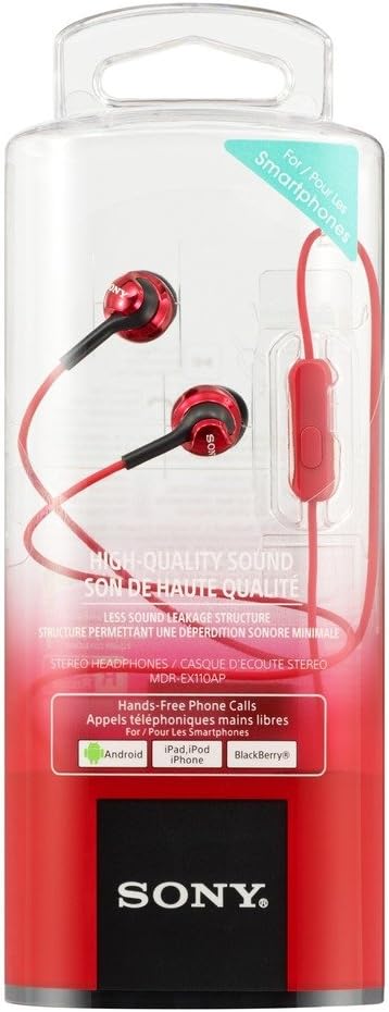 Sony MDREX110APR.CE7 Deep Bass Earphones with Smartphone Control and Mic