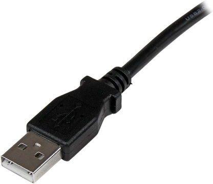 StarTech.com USBAB2MR 2 m USB 2.0 A to Right Angle B Cable Cord, 2 m USB Printer Cable, Right Angle USB B Cable, 1x USB A (M), 1x USB B (M), Black