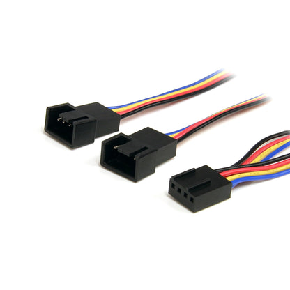 StarTech.com 12in 4 Pin Fan Power Splitter Cable - F/M - 1ft Fan Y Cable - 1ft 4-pin Fan Splitter Cable (FAN4SPLIT12