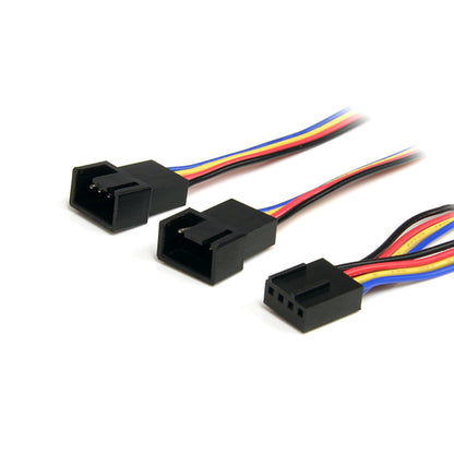 StarTech.com 12in 4 Pin Fan Power Splitter Cable - F/M - 1ft Fan Y Cable - 1ft 4-pin Fan Splitter Cable (FAN4SPLIT12