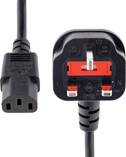 StarTech.com Standard UK Computer Power Cord - Power cable - IEC 60320 C13 to BS 1363 (M) - 6 ft - black (PXT101UK