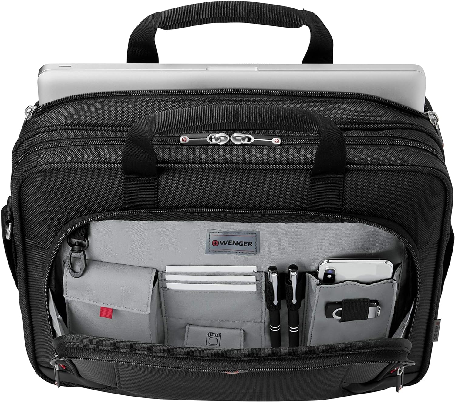 Wenger 600649 PROSPECTUS 16 Inch Laptop Briefcase, Padded Laptop Compartment with iPad/Tablet/eReader Pocket in Black {15 Litre}
