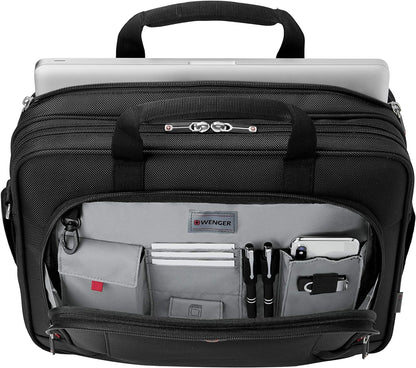 Wenger 600649 PROSPECTUS 16 Inch Laptop Briefcase, Padded Laptop Compartment with iPad/Tablet/eReader Pocket in Black {15 Litre}
