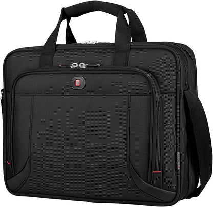 Wenger 600649 PROSPECTUS 16 Inch Laptop Briefcase, Padded Laptop Compartment with iPad/Tablet/eReader Pocket in Black {15 Litre}